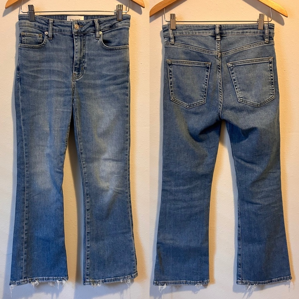 FRAME Women’s 25 Le Crop Mini Boot Denim Medium Wash Jeans